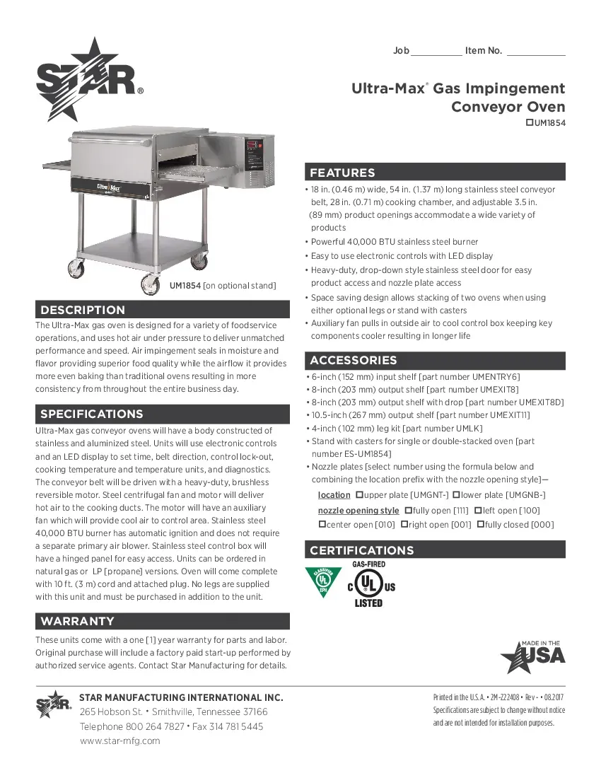 star-um1854-oven-gas-conveyor-field-convertible-made-in-usa-120v-specsheet-260726fl7qps.pdf