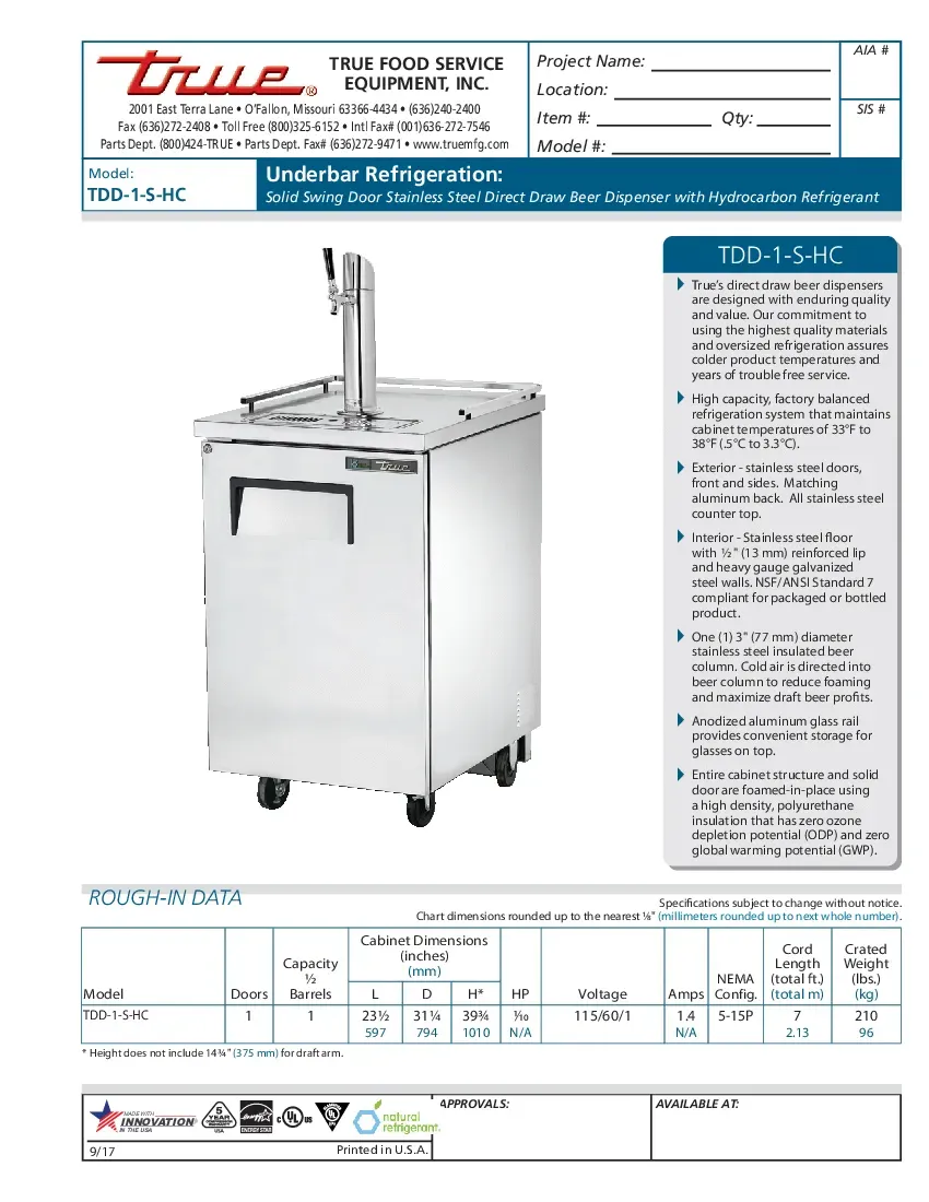 true-manufacturing-tdd-1-s-hc-draft-beer-cooler-115v-23-1-2-w-31-25-d-specs-260726f31yhr.pdf