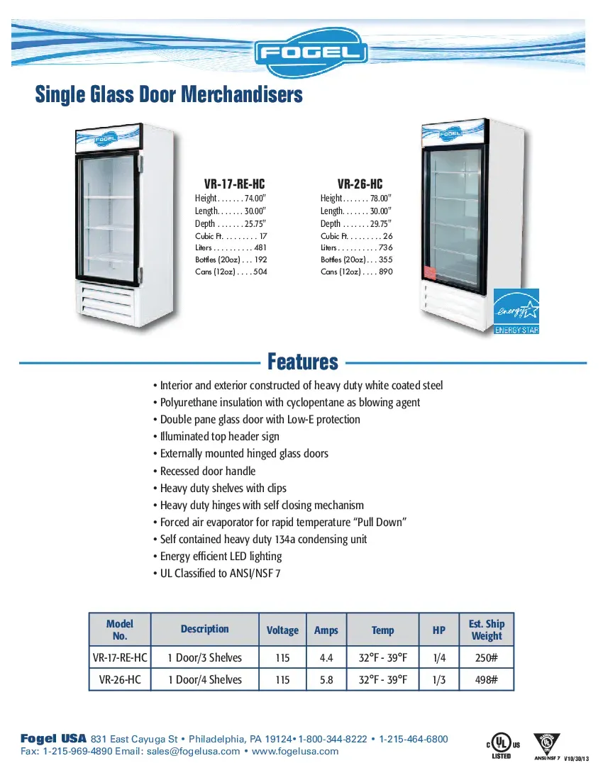 fogel-vr-26-hc-us-refrigerator-merchandiser-115v-hinged-door-one-section-sp-260726qan1yr.pdf