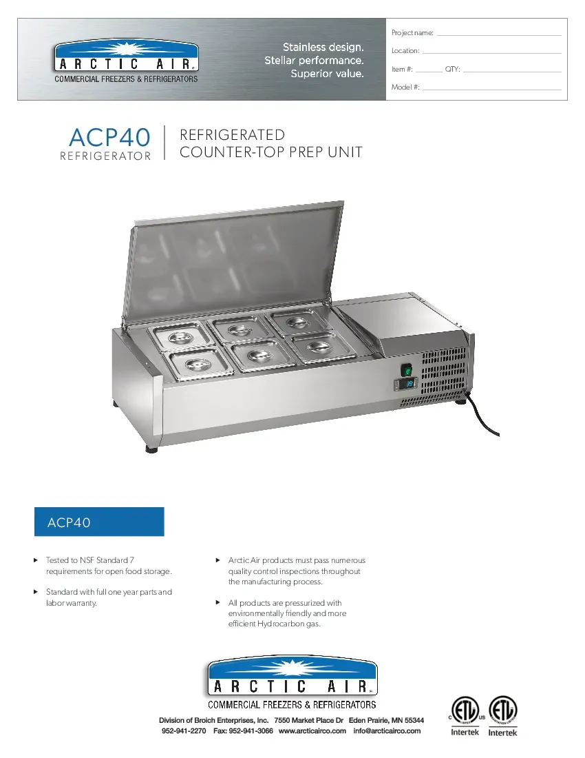 arctic-air-acp40-refrigerated-countertop-pan-rail-115v-specsheet-260726c5izup.pdf