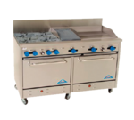 Comstock-Castle , F3226-24-1RB, Range, 60", 4 Burners, 24" Griddle, 12" Charbroiler
