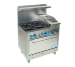 Comstock-Castle , F330-12B, Range, 36", 4 Burners, 12" Griddle/Broiler