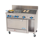 Comstock-Castle , F3430-2RB, Range, 48", 4 Open Burners, 24" Charbroiler