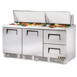 True Manufacturing , TFP-72-30M-D-2-HC, Refrigerated Counter, Mega Top Sandwich / Salad Unit