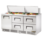 True Manufacturing , TFP-72-30M-D-4-HC, Refrigerated Counter, Mega Top Sandwich / Salad Unit