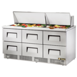 True Manufacturing , TFP-72-30M-D-6-HC, Refrigerated Counter, Mega Top Sandwich / Salad Unit
